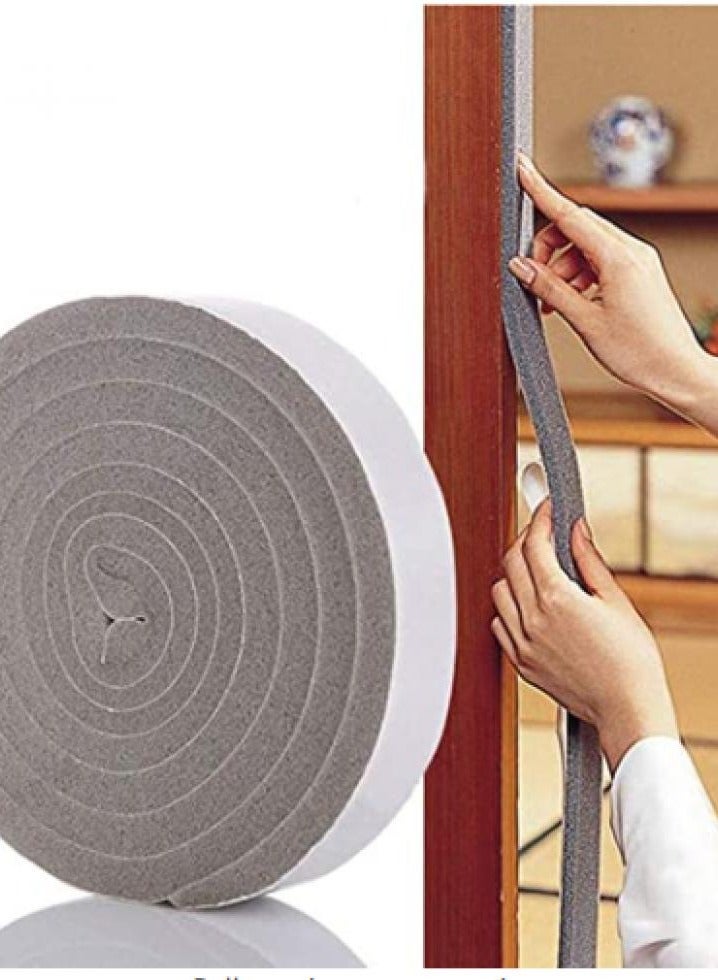 Alissa 6-Pack Soundproof Door and Window Seal Strips – 30mm Wide Self-Adhesive Weatherproof Foam Tape, High-Density Insulation for Sliding Doors and Windows (2M Each Roll) - Image 1