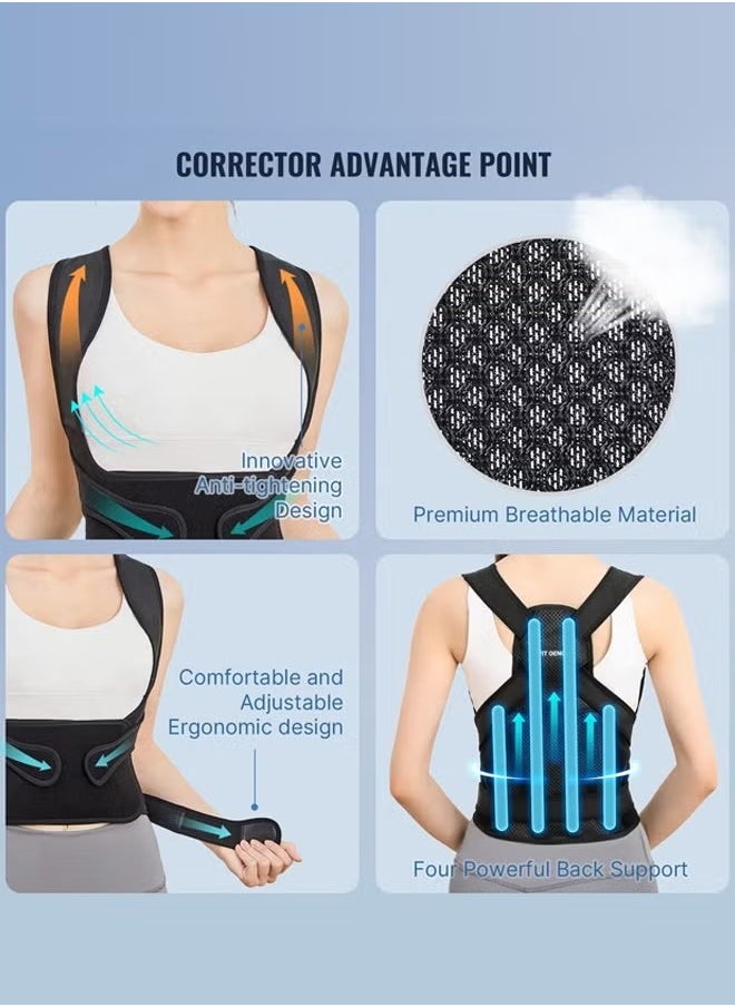 PGG - Back Brace and Posture Corrector Back Straightener Posture Corrector Scoliosis and Hunchback Correction Spine Corrector Support Back Pain Adjustable Posture Trainer (size L) - Image 1