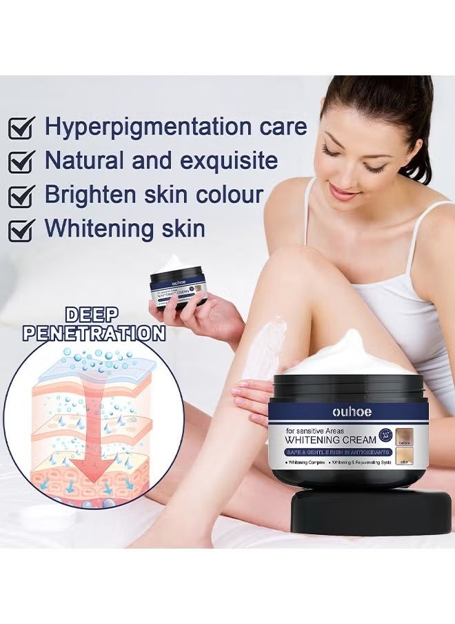 OUHOE - Whitening Cream For Sensitive Areas, Dark Spot Remover For Face And Body For Neck, Underarm Elbows Intimate Areas Knees And Private Areas, Intimate Skin Cream Bleaching Cream 30g - Image 1