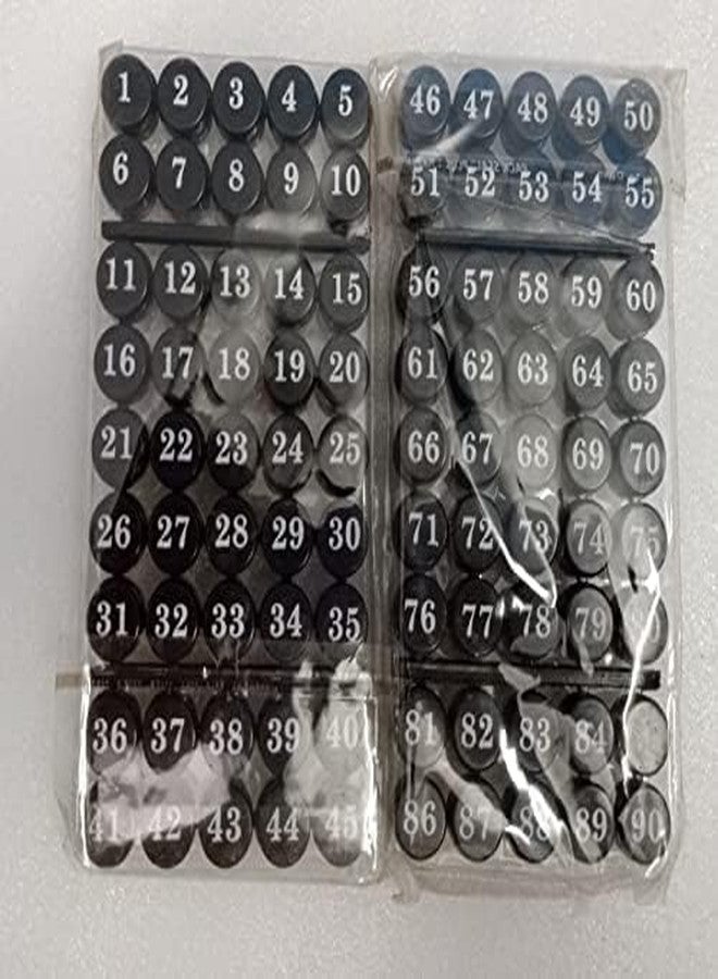 Gmefvr Tombola Plactic Numbers Coins and 600 Tickets Book Game 90 pcs |chip Black or Cream Bingo Chips for Lottery, Pieces for Traditional, Holiday & Wedding Games (Ticket with Black Coin) - Image 3