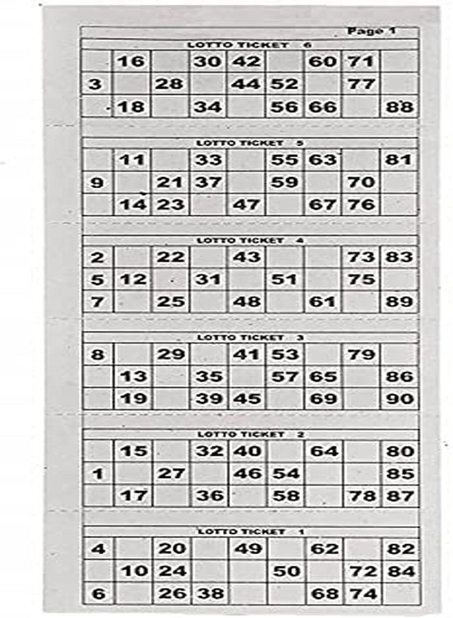 Gmefvr Tombola Plactic Numbers Coins and 600 Tickets Book Game 90 pcs |chip Black or Cream Bingo Chips for Lottery, Pieces for Traditional, Holiday & Wedding Games (Ticket with Black Coin) - Image 4
