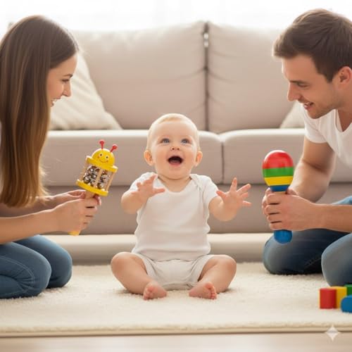 Neotea Wooden Rattle Toy Set for Babies | Cage + Shaker Design | Eco-Friendly, Safe, and Non-Toxic | Set of 2 | Colorful, Stimulating Rattle Toy for Infants | Perfect for Early Development - Image 3