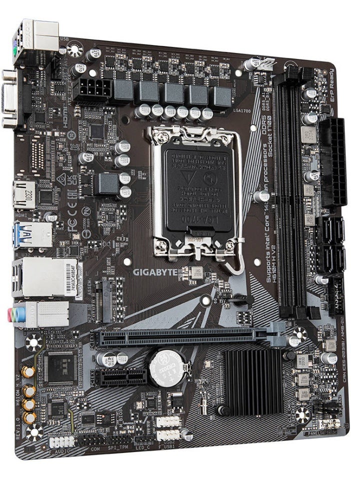 جيجابايت لوحة أم جيجابايت H610M H V2 M-ATX مع مقبس LGA 1700، شرائح Intel H610، ذاكرة DDR5 - Image 3