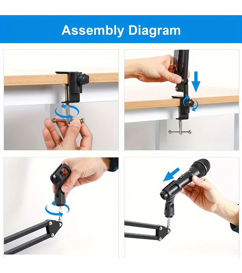 Adjustable Microphone Arm Holder For Podcast Recording Gaming Max Load 2 2 Lbs Model NB 35 - Image 3