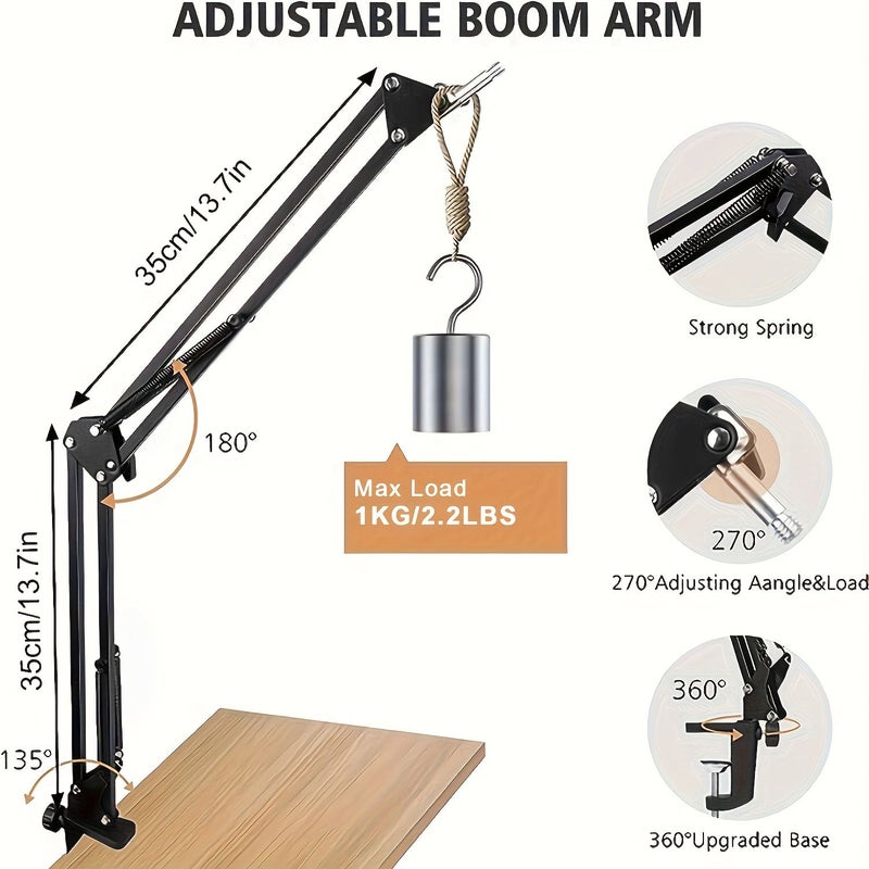 Adjustable Microphone Arm Holder For Podcast Recording Gaming Max Load 2 2 Lbs Model NB 35 - Image 2