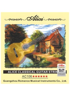 AC106 Classical Guitar String Full Set Clear Nylon Plain String & Silver Plated Copper Alloy Winding - 6 Strings