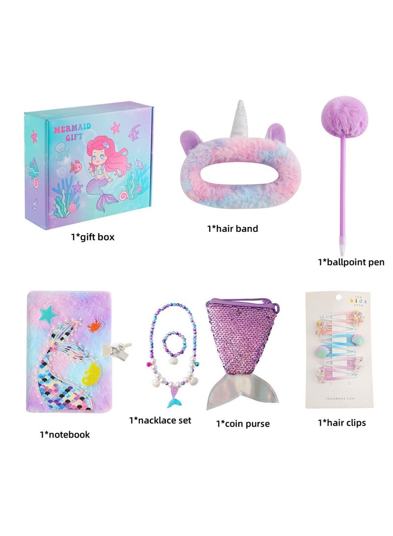 general Ocean Series Mermaid Kids Gift Box Student Opening Gift Notebook Set Birthday Gift Box  - Image 2