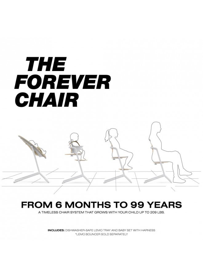 cybex Lemo High Chair With Modern Design, Easy One Hand Depth And Height Adjustment, Anti-Tip Wheels, And Easy Assembly, Convertible To Adult Chair, Sand White  - Image 3