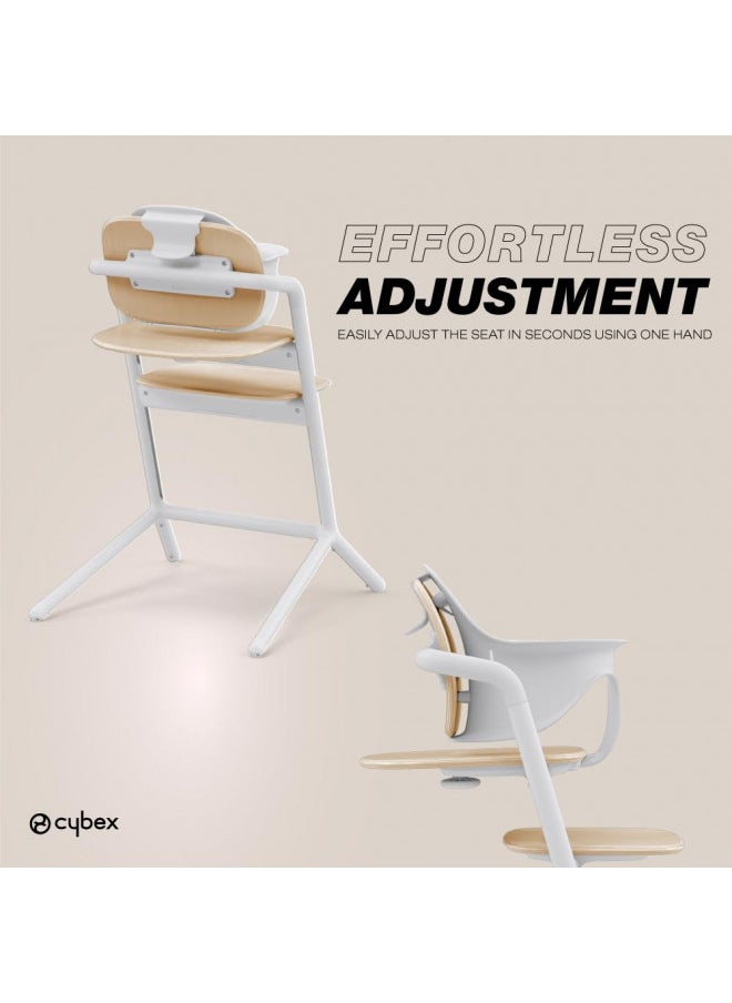 cybex Lemo High Chair With Modern Design, Easy One Hand Depth And Height Adjustment, Anti-Tip Wheels, And Easy Assembly, Convertible To Adult Chair, Sand White  - Image 4