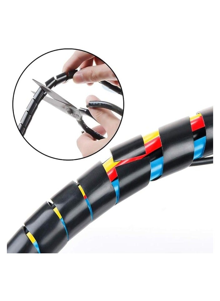 PROMASS 10mm Spiral Wire Wrap Tube Black Cable Management Length 10,20,30meters. (30mtr/98ft)  - Image 3