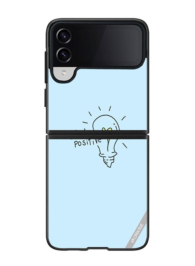 VR CREATIVE Protective Case Cover For Samsung Galaxy Z Flip4 Think Positive Design Multicolour - Image 1