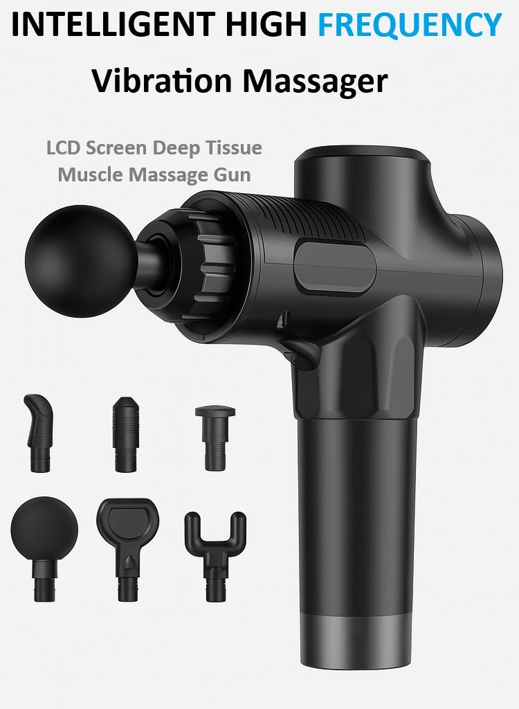 Generic Deep Tissue Muscle Massage Gun | 30 Speeds, 6 Heads | For Pain Relief & Muscle Recovery | With Carry Bag  - Image 2