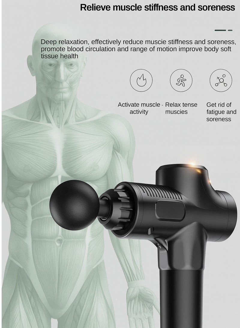Generic Deep Tissue Muscle Massage Gun | 30 Speeds, 6 Heads | For Pain Relief & Muscle Recovery | With Carry Bag  - Image 5