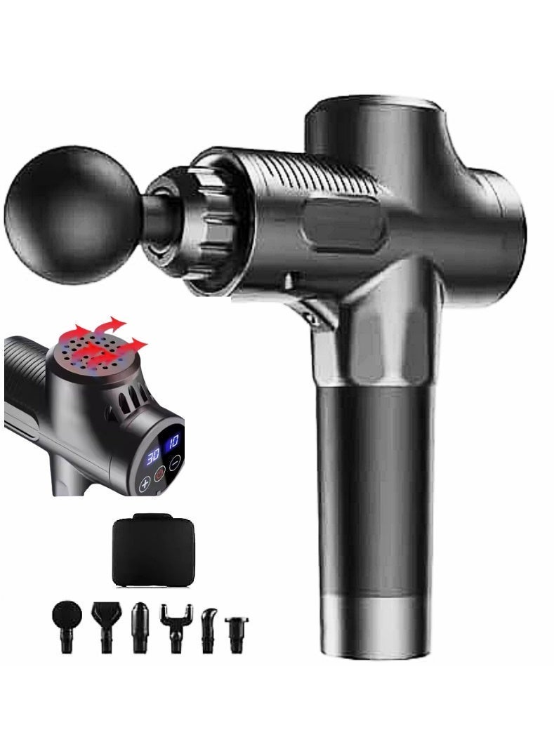 Deep Tissue Massage Gun – Gun Massage With 30 Speeds, 6 Heads – Relieves Muscle Soreness, Stiffness & Full-Body Pain – Rechargeable Handheld Massager Gun for Men & Women – Packed in Carry Case - Image 1