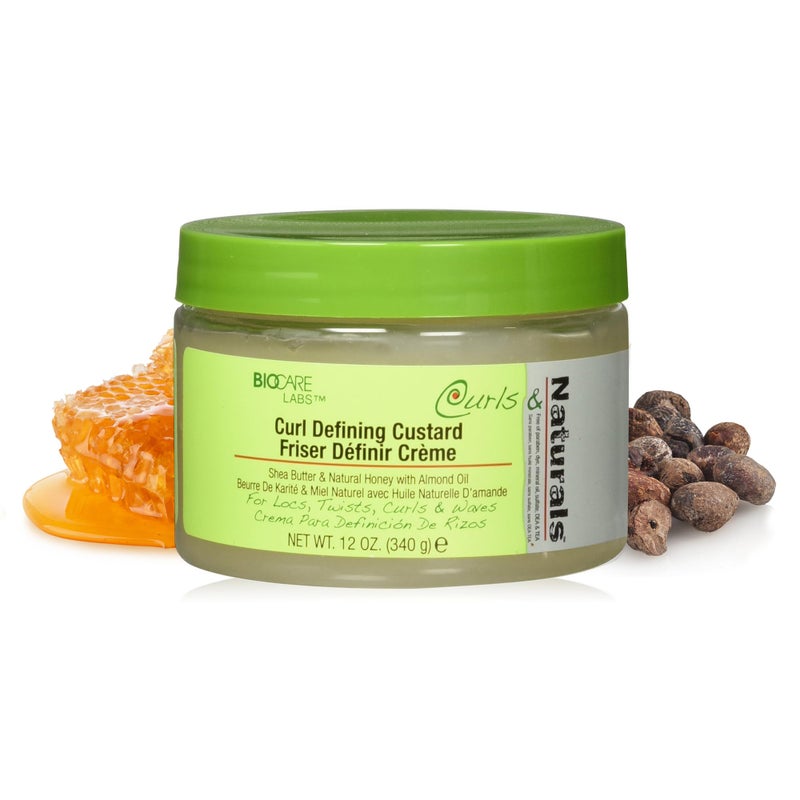 Curls & Naturals Curl Defining Custard- Styling Gel W/Shea Butter, Natural Honey, and Almond Oil - Smooths and Moisturizes Hair - Curl Enhancer For Defined Styles - Hair Styling Cream - Image 1