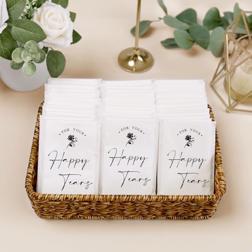 DORIS HOME 48pcs Happy Tears Tissues for Wedding, 3 Ply Wedding Tissues for Guests, Individual Facial Tissues For Your Happy Tears - Image 3