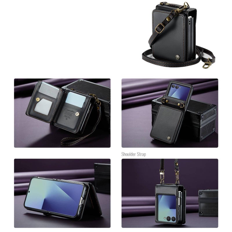 غطاء واقي | لـ Samsung Galaxy Z Flip 7 | حامل قابل للطي | بنفسجي | PC - Image 5