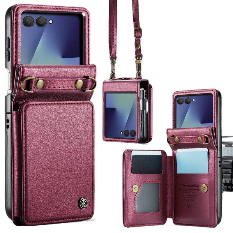 غطاء واقي | لـ Samsung Galaxy Z Flip 7 | حامل قابل للطي | بنفسجي | PC - Image 4