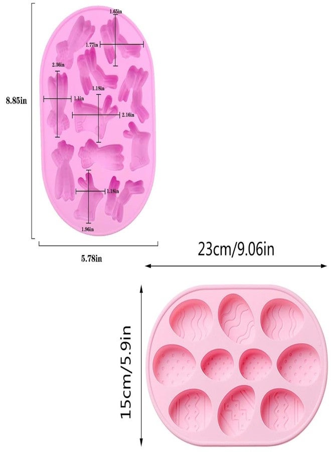 Skytail 2pc Easter Egg & Rabbit Chocolate Silicone Molds Silicone Easter Eggshell Baking Molds for Jelly Cake Bunny Egg Shaped Chocolate Molds Candy Making Pudding Dessert Easter Holiday Party Treats - Image 2