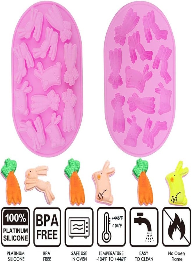Skytail 2pc Easter Egg & Rabbit Chocolate Silicone Molds Silicone Easter Eggshell Baking Molds for Jelly Cake Bunny Egg Shaped Chocolate Molds Candy Making Pudding Dessert Easter Holiday Party Treats - Image 5