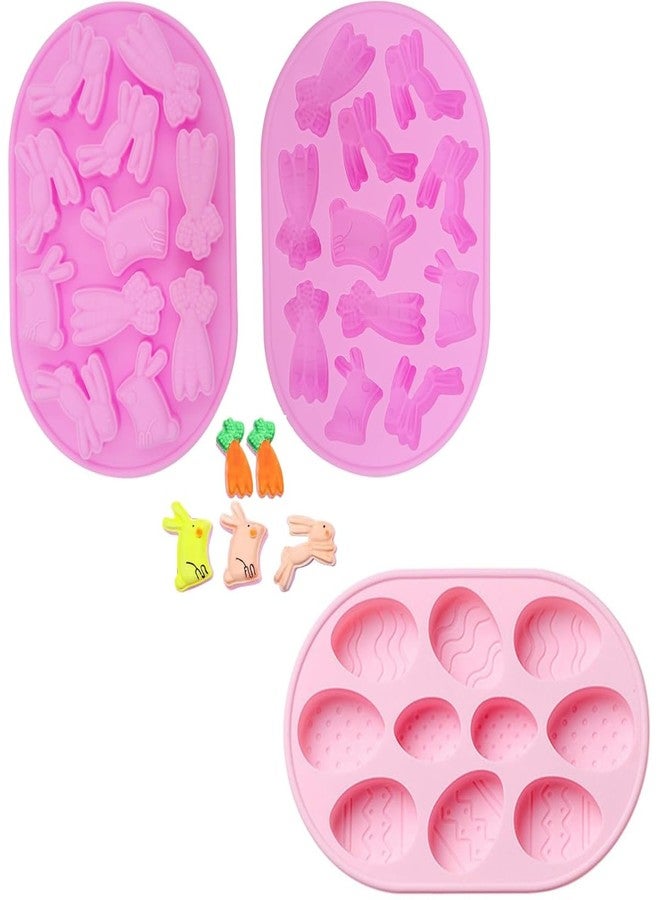 Skytail 2pc Easter Egg & Rabbit Chocolate Silicone Molds Silicone Easter Eggshell Baking Molds for Jelly Cake Bunny Egg Shaped Chocolate Molds Candy Making Pudding Dessert Easter Holiday Party Treats - Image 1