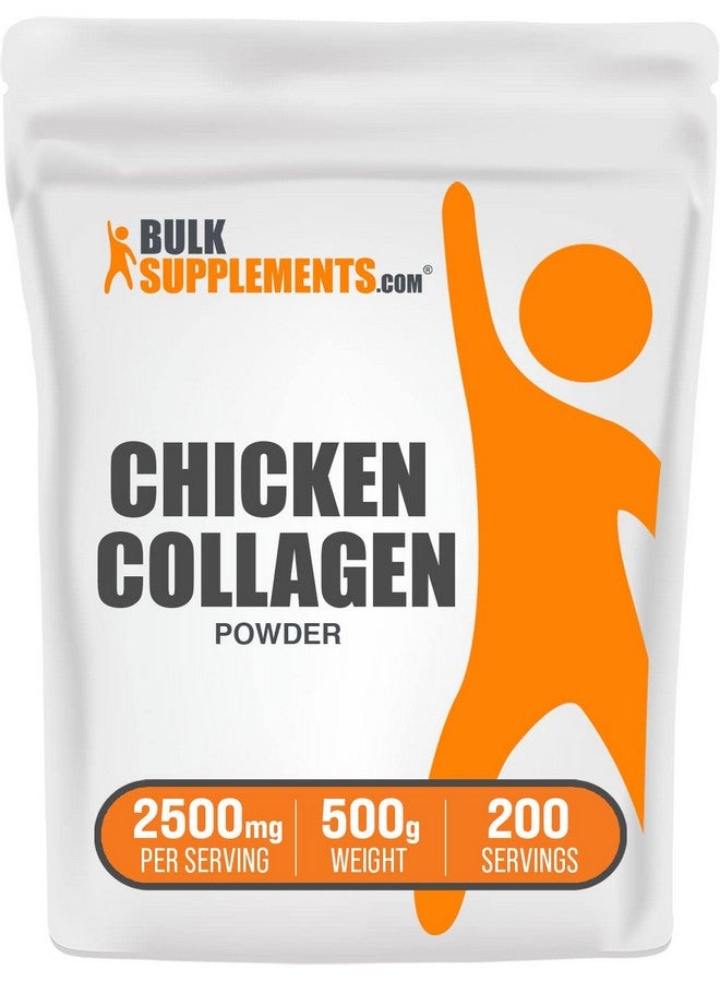 بالك سابلمنتس مسحوق كولاجين الدجاج من BulkSupplements.com - مسحوق كولاجين محلل، مكمل كولاجين، مسحوق ببتيدات الكولاجين - خالٍ من الجلوتين، 2500 ملجم لكل وجبة، 500 جرام (1.1 رطل) (عبوة من قطعة واحدة) - Image 1