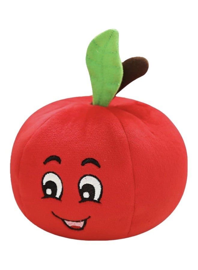 Glow Pups Dog Toy, Plush Squeaky Tomato Dog Chew Toy for Interactive Play, Durable Cotton Construction, Promotes Mental Stimulation and Reduces Stress, 5.75"x6", Red - Image 1