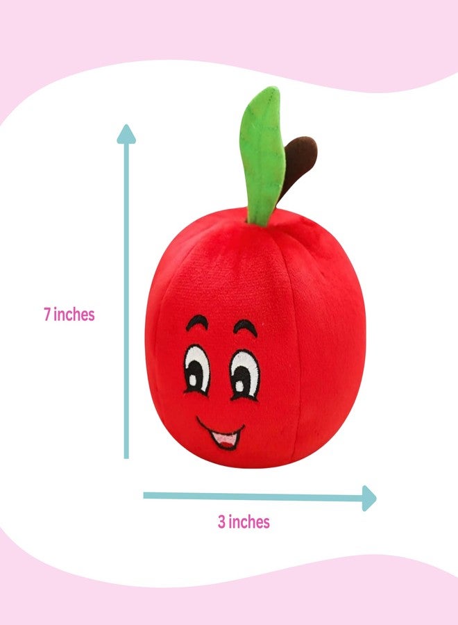 Glow Pups Dog Toy, Plush Squeaky Tomato Dog Chew Toy for Interactive Play, Durable Cotton Construction, Promotes Mental Stimulation and Reduces Stress, 5.75"x6", Red - Image 2