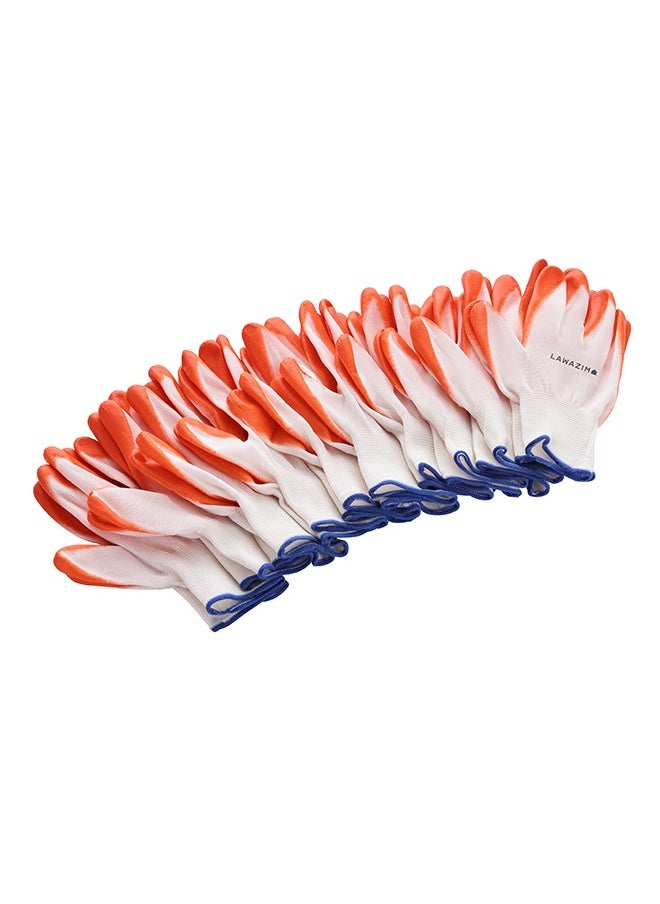 LAWAZIM Cotton Working Gloves-10 Pairs Red & White- Protective Non-Slip Rubber with Comfortable Fit Knitted Breathable Fabric -Durable Work Gloves for Gardening Repairs Construction and DIY Projects  - Image 2