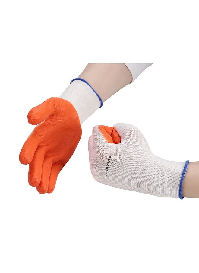 LAWAZIM Cotton Working Gloves-10 Pairs Red & White- Protective Non-Slip Rubber with Comfortable Fit Knitted Breathable Fabric -Durable Work Gloves for Gardening Repairs Construction and DIY Projects  - Image 3
