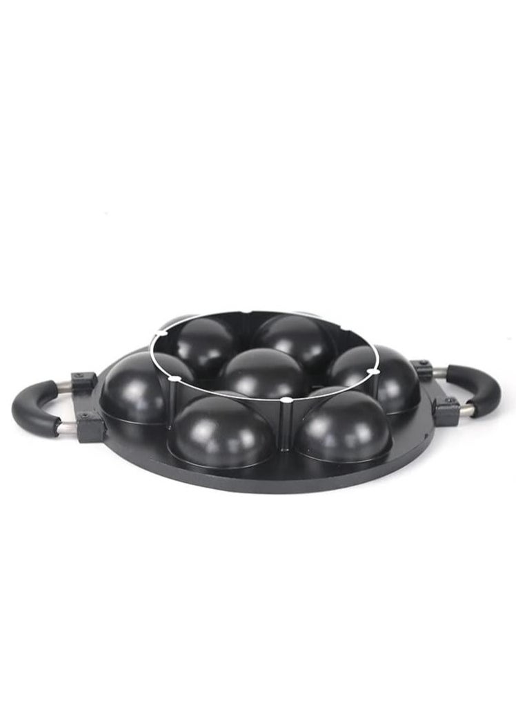 DubaiGallery Japan large aperture takoyaki pan with glass cover,cake mold baking pan,fry eggs,Poffertjes pan,Appam pan,Banh khot pan,cupcake pan,takoyaki maker,Nonstick,0.95kg(7 Hole)  - Image 4