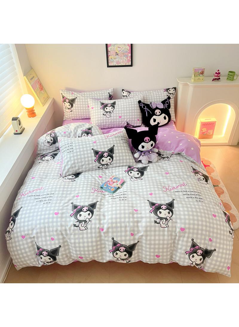 general 4-Piece Kuromi Cotton Comfortable Set Bed Sheet Set Children'S Day Gift Birthday Gift 200X230cm - Image 1