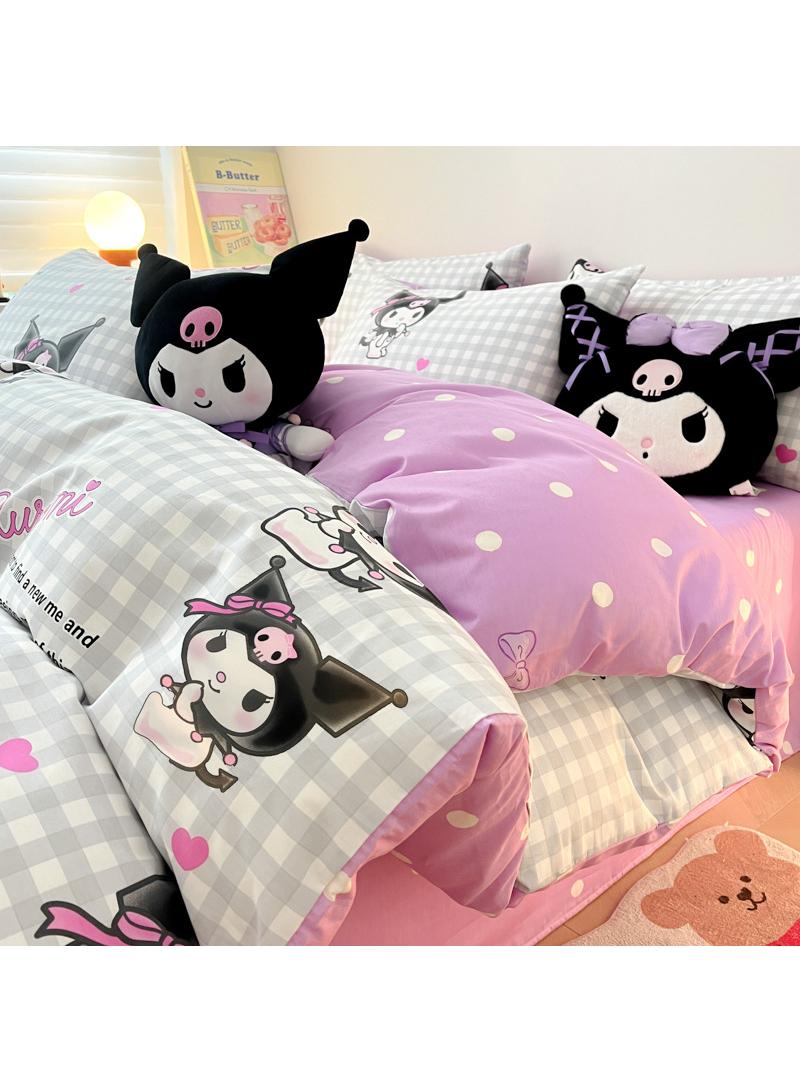 general 4-Piece Kuromi Cotton Comfortable Set Bed Sheet Set Children'S Day Gift Birthday Gift 200X230cm - Image 2