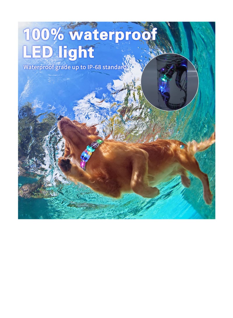 Excefore Dog Light Up Collar, USB Rechargeable Waterproof LED Flashing Dog Collar, Adjustable Flashing Dog Collar for Small Medium Large Dog - Image 5