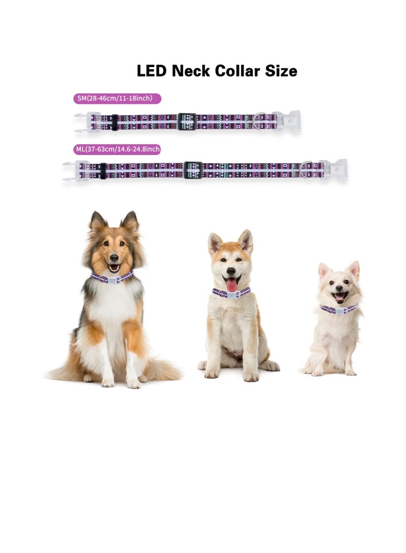 Excefore Dog Light Up Collar, USB Rechargeable Waterproof LED Flashing Dog Collar, Adjustable Flashing Dog Collar for Small Medium Large Dog - Image 4