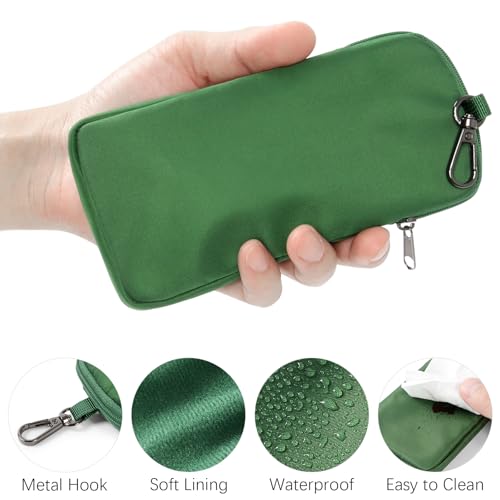 Huvon Double Glasses Case Soft Eyeglass Case with Clip & Zipper, Dual Sunglasses Pouch for Women Men Travel Eyewear Bag - Image 4