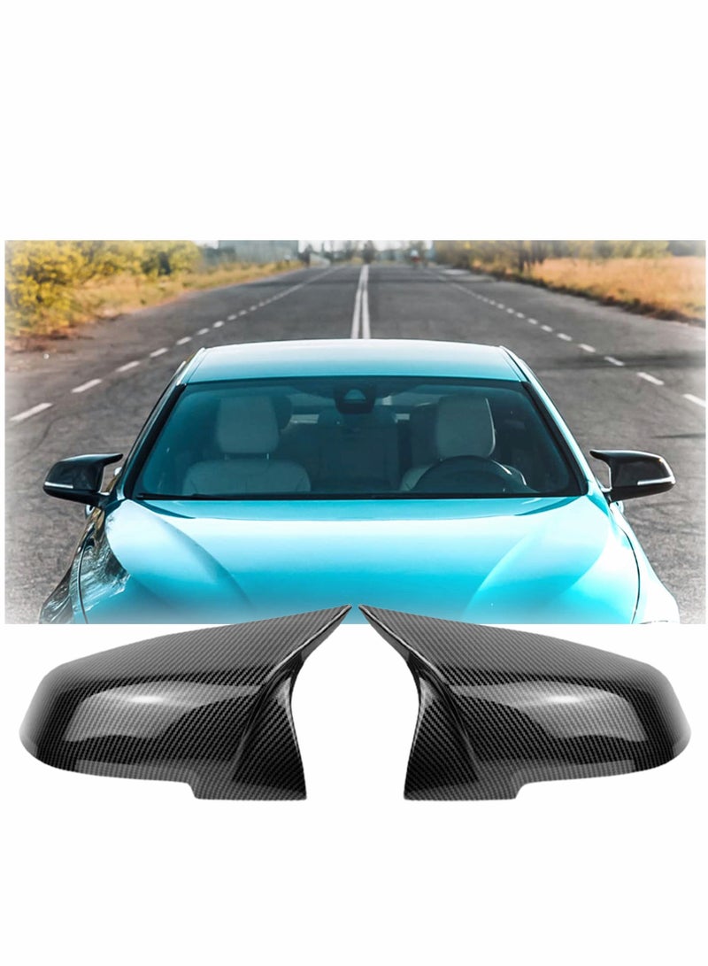 SYOSI Door Rearview Mirror Cover, 2 Pcs Caps Rearview Replacement, Carbon Fiber Side Mirror Cover, for BMW F20 F22 F23 F30 F31 F32 F33 F36 F87 M2 X1 E84 (Carbon Fiber) - Image 1