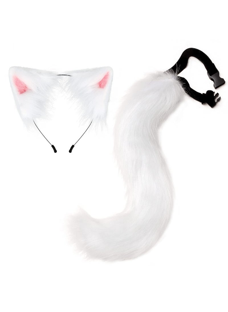TAPIT - Cosplay Faux Fur Cat Ears and Wolf Fox Tail Costume Kids Women Costume Set for Cosplay Party - Image 1