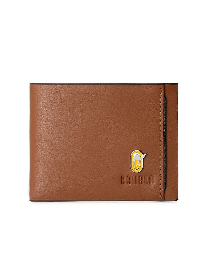 RAHALA RA105 Genuine Leather Multiple Card Slots Casual Bifold Wallet - Brown  - Image 1
