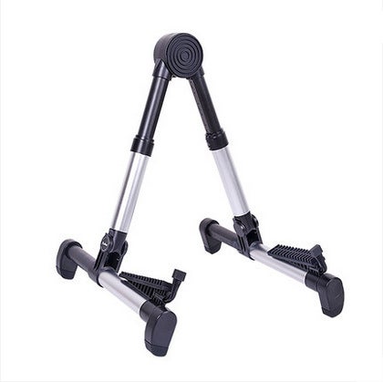Generic Folk Guitar Stand Foldable Vertical Adjustable Silver 