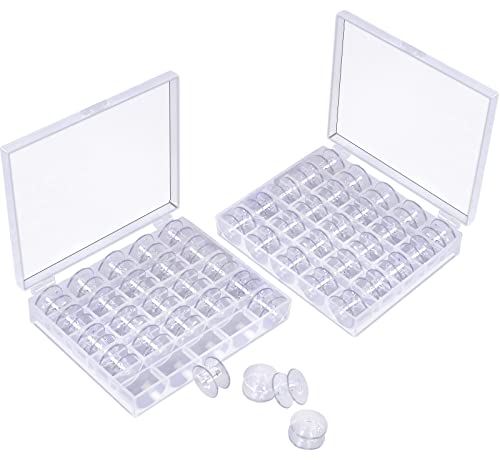 Joyberg 50 Pcs Bobbins, Plastic Bobbins for Sewing Machine, Sewing Bobbins with Bobbin Case, Bobbin for Sin-ger/Bro-Ther, Bobbins for Singer Sewing Machine - Image 1