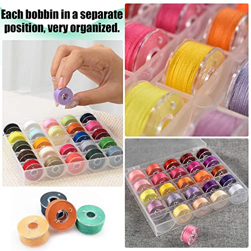 Joyberg 50 Pcs Bobbins, Plastic Bobbins for Sewing Machine, Sewing Bobbins with Bobbin Case, Bobbin for Sin-ger/Bro-Ther, Bobbins for Singer Sewing Machine - Image 5