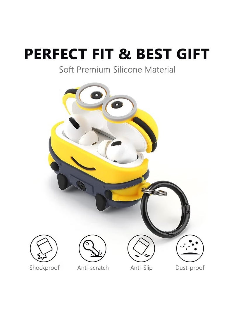 Case Soft Silicone Shockproof Cover for Apple Airpods 4 New 3D Cute Cartoon Creative Fun Case Skin with Keychain Design  - Image 5