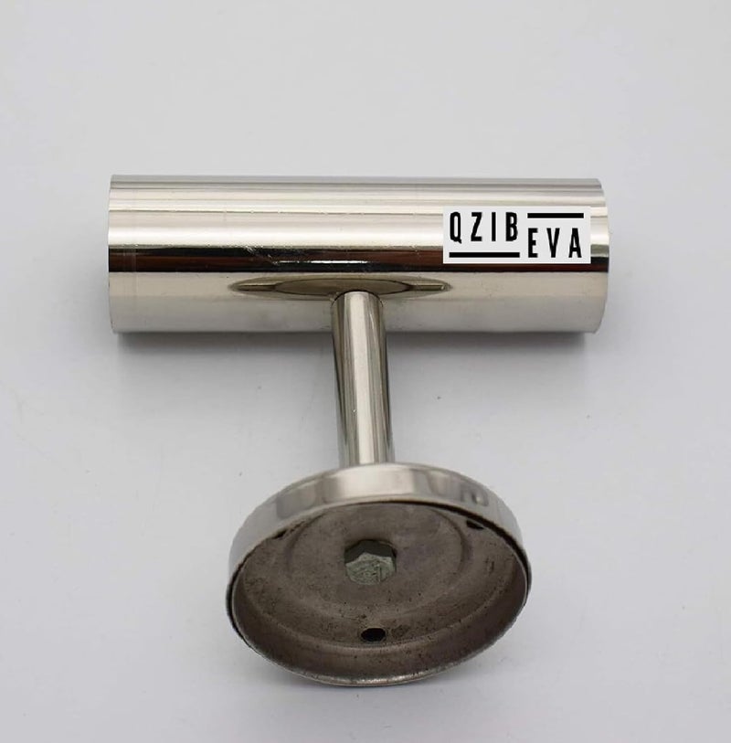 QZIBEVA Pack 1 Pcs Steel Curtain Rod Jointer Connector Bracket Support Silver for 1 Inch Rods Ceiling Wall Support Product Code CST5 - Image 5