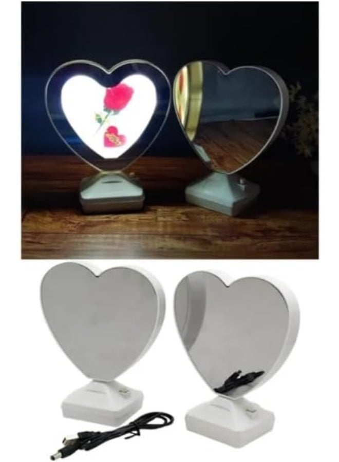 مراة سحرية مضيئة - مع برواز ليد - مثالية لاضافة لمسة عصرية لديكور المنزل - تصميم علي شكل قلب مراة سحرية مضيئة - مع برواز ليد - مثالية لاضافة لمسة عصرية لديكور المنزل - تصميم علي شكل قلب - Image 2