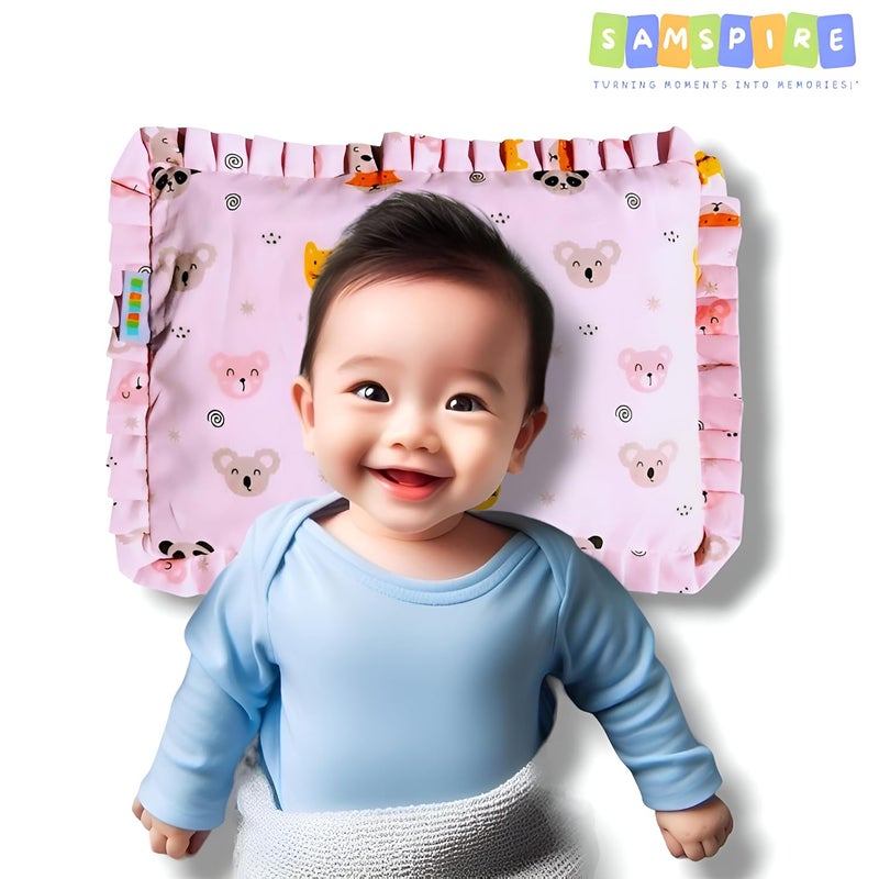SAMSPIRE 100% Organic, Cotton Mustard Seed Rai Pillow Cover, Only Pillow Cover Without Mustard Seeds, with Outer and Inner Zipper Cover for Baby Girl and Boy (Pink Panda Cover) - Image 5