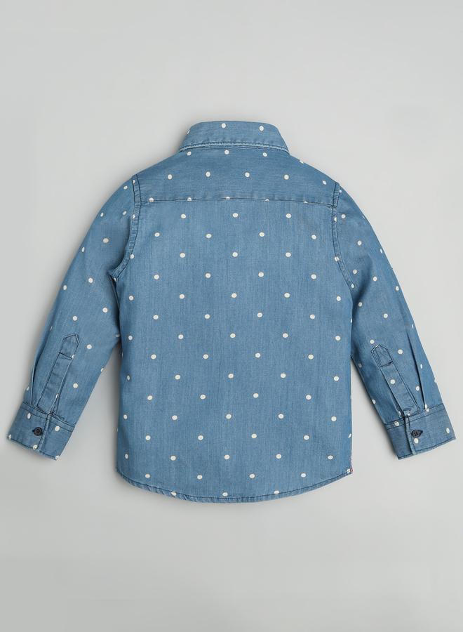 Infinity Kids Blue Cotton Denim Shirt - Image 4