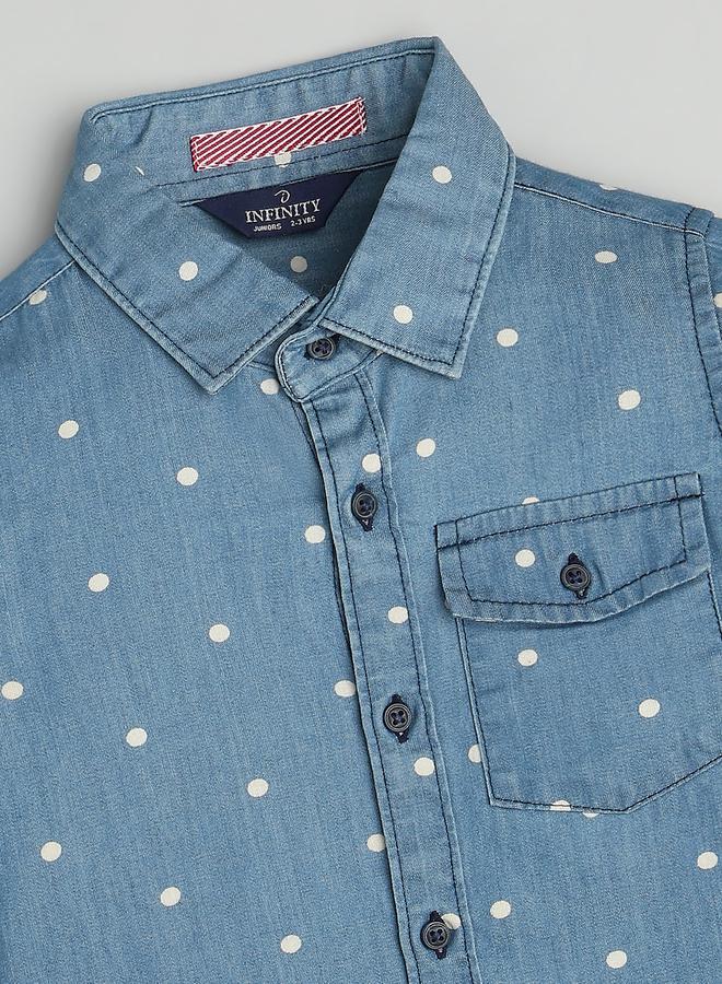 Infinity Kids Blue Cotton Denim Shirt - Image 3