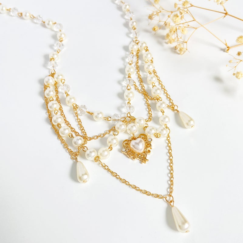 ofeankri European and American Cross-border Accessories: Unique Design Hot Girl Pearl Tassel Heart Cross Butterfly All-match Necklace for Women - Image 4
