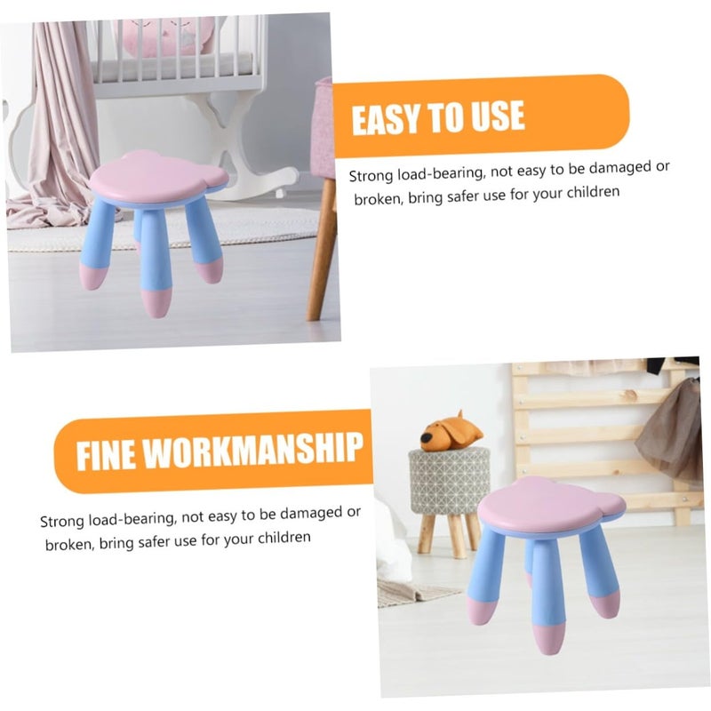 Thickened Anti Slip Plastic Cartoon Bear Stool Pink Cute Footstool For Home Kindergarten - Image 5